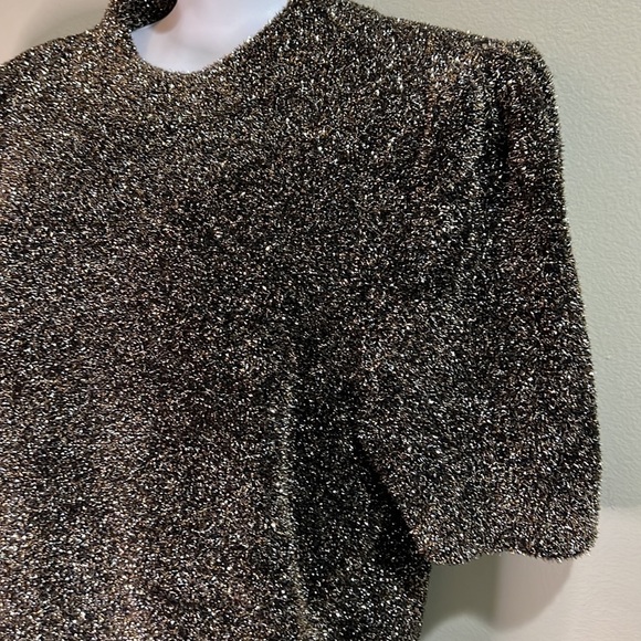 Kate Spade textured Metallic holiday top size Large - Picture 3 of 7